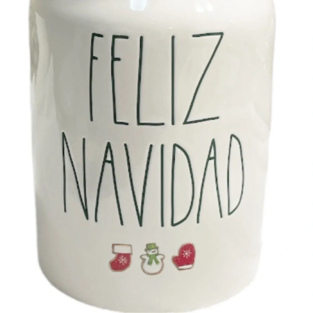 NEW Rae Dunn FELIZ NAVIDAD Christmas Canister w/Lid 🎄☃️🎄